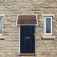 40" x 29" Door Window Awning Exterior,Front Door Patio Canopy with Board and Holder,Entry Door Patio Awning Eaves Canopy, Front Door Overhang Awning for Sun Shutter, UV, Rain and Snow Protection - trắng - Xem 2