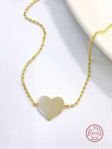 1入極簡風格多才多藝925純銀吊墜項鍊,適用於通勤,並適用於女士結婚週年紀念禮物,夏季