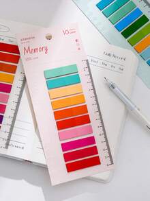 1套馬卡龍色便簽書籤自粘索引標籤便簽貼紙帶可寫頁 - 彩色 - 查看 8