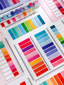 1套馬卡龍色便簽書籤自粘索引標籤便簽貼紙帶可寫頁 - 彩色 - 查看 9