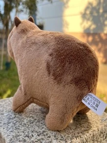20cm水豚填充玩具動物,水豚毛絨玩具,逼真可愛填充水豚長毛絨禮品適用於兒童 - 棕色 - 查看 3