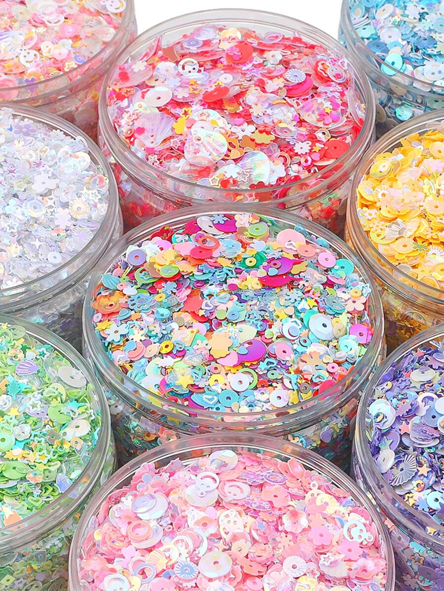 20克混合風格夢幻閃亮彩色閃光粉，適合DIY剪貼簿、刺繡和美甲裝飾 - 彩色 - 查看 1