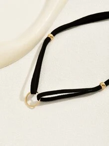 1 Vòng cổ choker bằng da Pu giả da lộn hai lớp màu đen với mặt dây chuyền theo phong cách Gothic, Phụ kiện vòng cổ mùa hè dành cho cặp đôi nam và nữ, lý tưởng để mặc đi tiệc hoặc làm quà tặng hẹn hò cho bạn bè - Nhiều màu - Xem 2