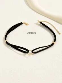 1 Vòng cổ choker bằng da Pu giả da lộn hai lớp màu đen với mặt dây chuyền theo phong cách Gothic, Phụ kiện vòng cổ mùa hè dành cho cặp đôi nam và nữ, lý tưởng để mặc đi tiệc hoặc làm quà tặng hẹn hò cho bạn bè - Nhiều màu - Xem 3