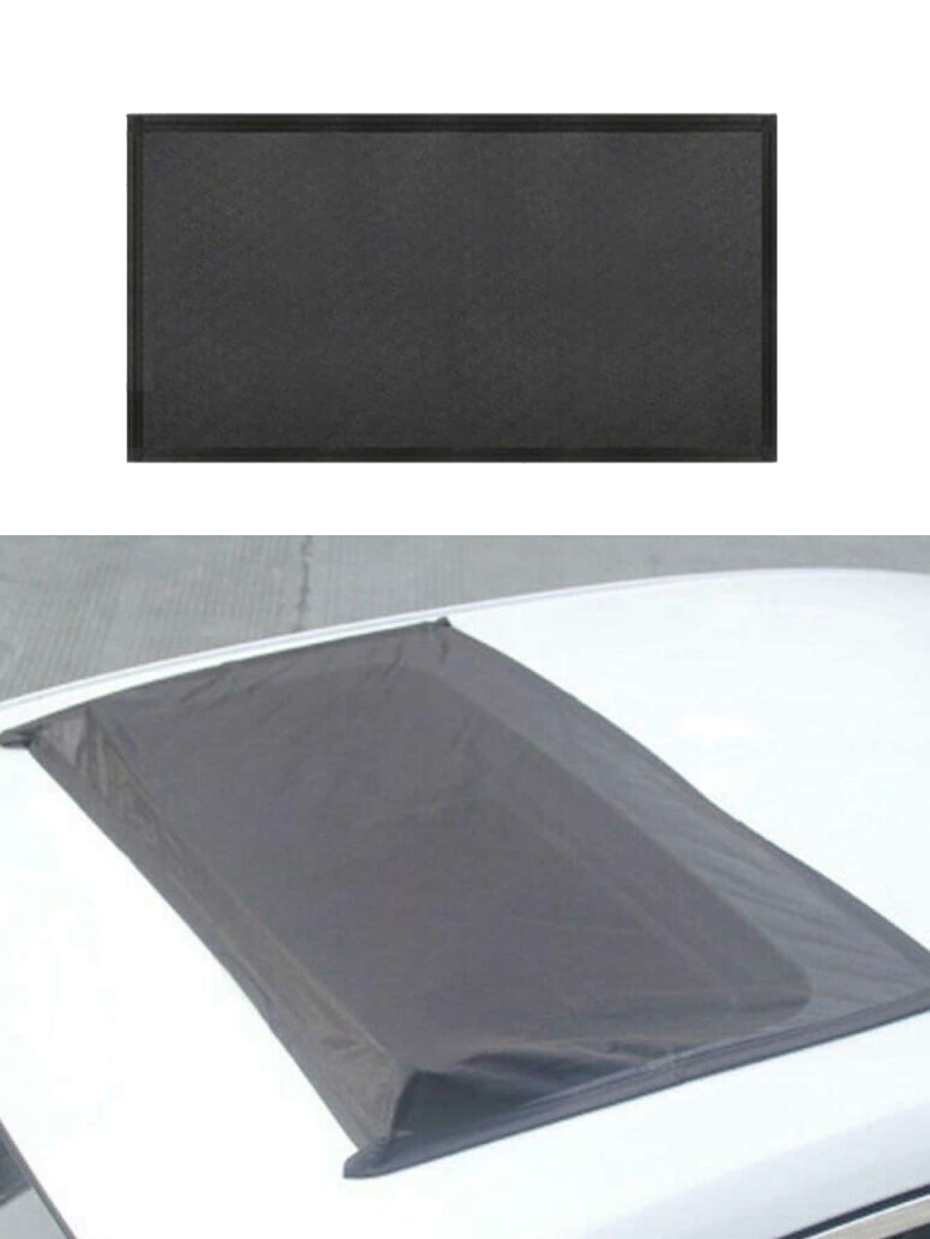 100*65公分的通用汽車天窗遮陽簾,磁性蚊網隔熱防曬網帘 - 黑色 - 查看 1