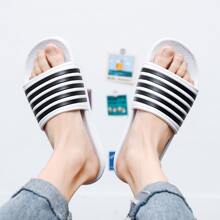 Dép xỏ ngón sọc nam cho mùa hè, nhanh khô, chống trượt, hoàn hảo để sử dụng trong nhà và ngoài trời - trắng - Xem 3