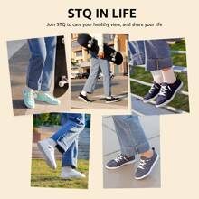 Slip On Sneakers For Women Casual Canvas Shoes Machine Washable - trắng - Xem 10