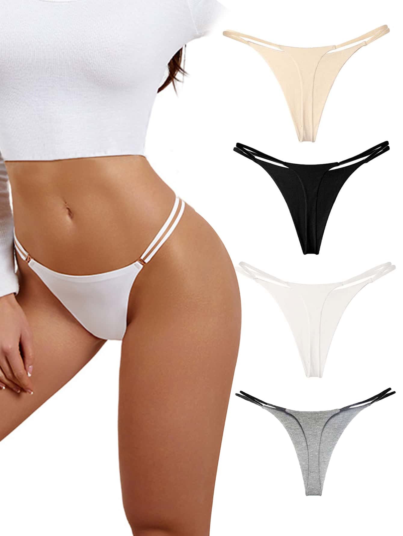 Sexy Thongs For Women [4 Pieces] - View 1