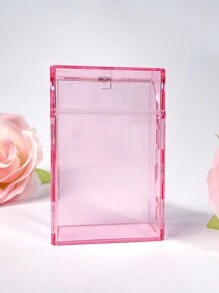 1入組透明香煙盒適用於20支特大號香煙，帶按壓和開蓋，防潮防壓 - 粉色 - 查看 2