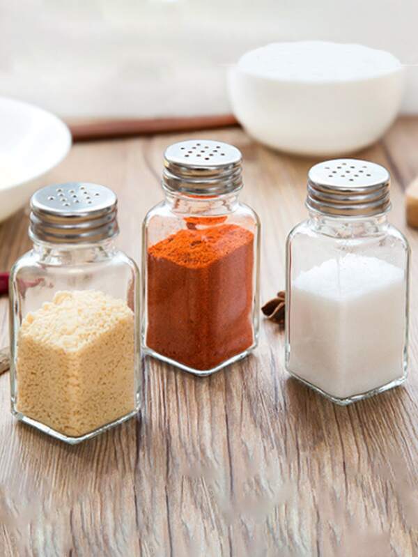 زجاجة توابل زجاج شفاف قطعة واحدة