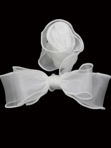 (5 yards/rouleau) Ruban en organza de soie ondulé de 5,5 cm, matériel de nœud papillon, ruban pour parure de cheveux, emballage cadeau, dentelle décorative pour la Saint-Valentin