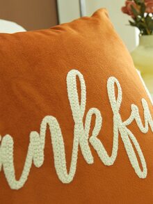 1pc All Seasons Commuting Letter Double Sided Embroidered Pillow For Home Decor - 米色 - 查看 5