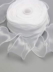 (5 yards/rouleau) Ruban en organza de soie ondulé de 5,5 cm, matériel de nœud papillon, ruban pour parure de cheveux, emballage cadeau, dentelle décorative pour la Saint-Valentin