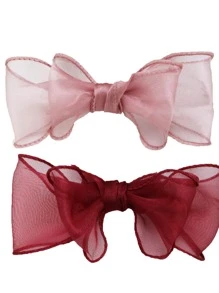 (5 码/卷) 5.5 厘米波浪丝绸欧根纱丝带蝴蝶结材料丝带发饰礼品包装装饰花边，圣诞节