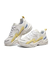 Skechers 女士复古鞋 Dlites 运动鞋、校园休闲鞋（白色）117364 - 米色 - 查看 2