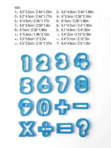 16 cái/bộ Hình Số Dụng cụ cắt bánh quy - Màu xanh lam - Xem 2