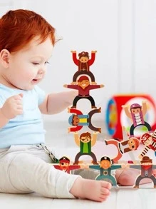 16入組兒童塑料積木玩具平衡積木遊戲，桌面親子互動拼圖平衡積木高度 - 彩色 - 查看 6