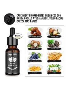 Kit Cuidado Barba, Incluye Crecimiento de Barba Rodillo, Champú Barba, Peine Barba, Cepillo Barba, Aceite Barba, Balsamo Barba, Barba Tijeras, Mejor Regalo Perfecto Originales para Hombre o Papa - Negro - Ver 2