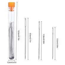 15Pcs Large Eye Blunt Needles Hand Sewing Needles Yarn Knitting Stitching Needles Embroidery Needles Darning Needles for Wool - Silver - View 3