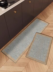 1pc Geometric Pattern Kitchen Rug - Multicolor - View 1