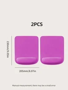 2pcs Solid Mouse Pad With Wrist Rest - Pink - View 6