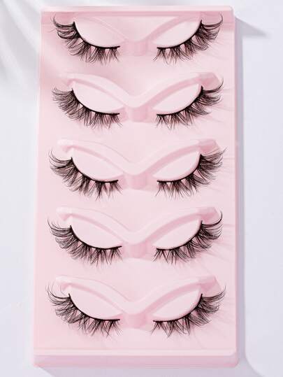 Ciglia finte, set da 5 paia di ciglia finte lunghe e soffici per l'estensione degli occhi, ciglia finte naturali per trucco, adatte per maschere e feste