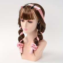 5 cái/bộ Máy Uốn Tóc Không Nhiệt Trục lăn Dây buộc tóc Có Kẹp Đối với DIY Thiết kế Kiểu tóc - Vàng - Xem 2