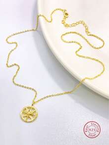 1條925純銀經典女士頸鍊,復古約會禮物