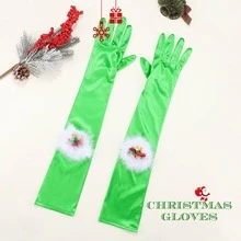 Victray Women's St. Patrick's Day Long Satin Gloves Elbow Opera Irish Gloves Bells Glove Party Dress Cosplay Gloves Costume - 綠色 - 查看 2