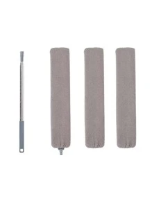 2 chiếc khăn lau tay cầm dài, chổi quét bụi đa năng polyester hiện đại cho gia đình - Xám - Xem 5