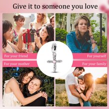 Sterling Silver Cross Pink Cubic Zirconia Pendant For Women For DIY Jewelry Making