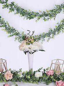 1pc Party Wedding Decoration Artificial Eucalyptus Leaves Money Leaf Rattan - Green - View 2