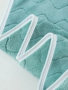 1入組加厚創意珊瑚絨海洋世界海星刺繡波浪圖案吸水懸掛毛巾/浴巾 - 綠色 - 查看 6