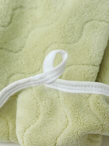 1入組加厚創意珊瑚絨海洋世界海星刺繡波浪圖案吸水懸掛毛巾/浴巾 - 綠色 - 查看 9