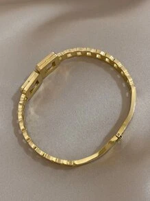 件裝大號氧化鋯不銹鋼手鍊女士豪華袖口手鍊開口派對珠寶禮物