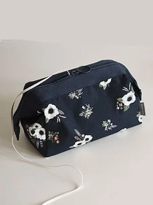 全新便攜式口紅化妝包火烈鳥珠寶和盥洗用品收納盒女式防水化妝品袋旅行收納包 - 黑色 - 查看 2