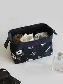 全新便攜式口紅化妝包火烈鳥珠寶和盥洗用品收納盒女式防水化妝品袋旅行收納包 - 黑色 - 查看 1