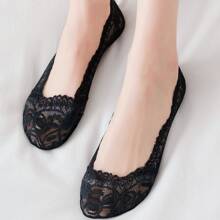 5pairs Ladies' Sexy Lace Ankle Socks, No Show Socks - Multicolor - View 5