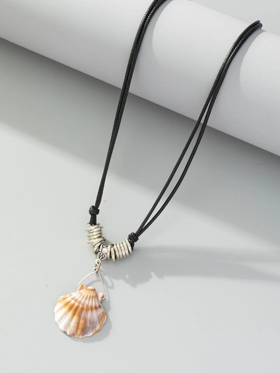 1入組男士可調節吊墜項鍊帶人造貝殼 - 彩色 - 查看 1