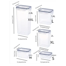 Food Storage Box,Grain Storage Tank,Plastic Grain Storage Box,Airtight Tank - Clear - View 4