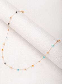 imoli 1pc Simple Metallic Square Pendant Necklace For Women, Party Gift - Colorful - View 5