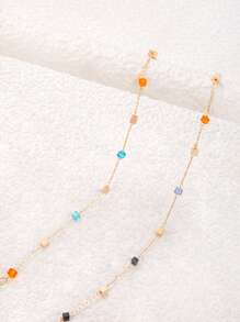 imoli 1pc Simple Metallic Square Pendant Necklace For Women, Party Gift - Colorful - View 6