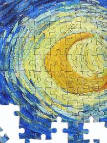 1000入組雪山小鎮拼圖適合青少年和成人，卡通藝術品裝飾，男孩和女孩減壓禮品玩具