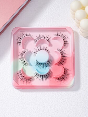 假睫毛，5 對/套透明莖小魔鬼自然交叉長假睫毛適合化裝舞會套裝派對