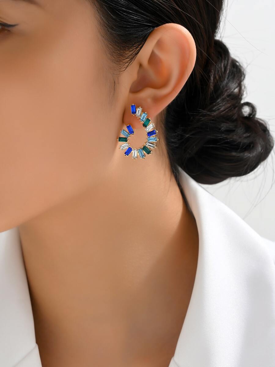 1對高雅迷人的糖果色七彩丙烯酸耳環,適合女性在新年、派對、母親節、教師節、情侶約會、度假等場合佩戴 - 彩色 - 查看 1