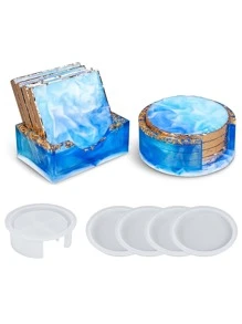 4 st silikonform, underläggsdesign som gör det själv - trắng - Xem 1