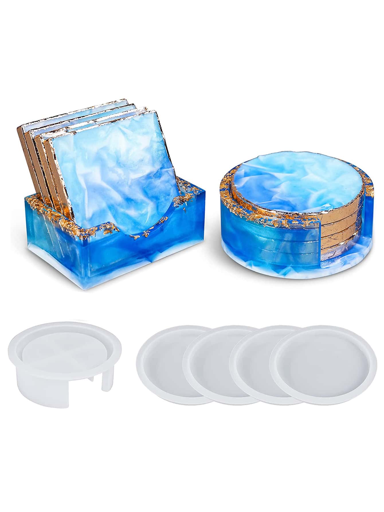 4 st silikonform, underläggsdesign som gör det själv - trắng - Xem 1