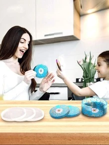 4 st silikonform, underläggsdesign som gör det själv - trắng - Xem 4