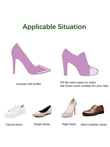 2pcs Sponge Toe Inserts For High Heels, Black - Black - View 7