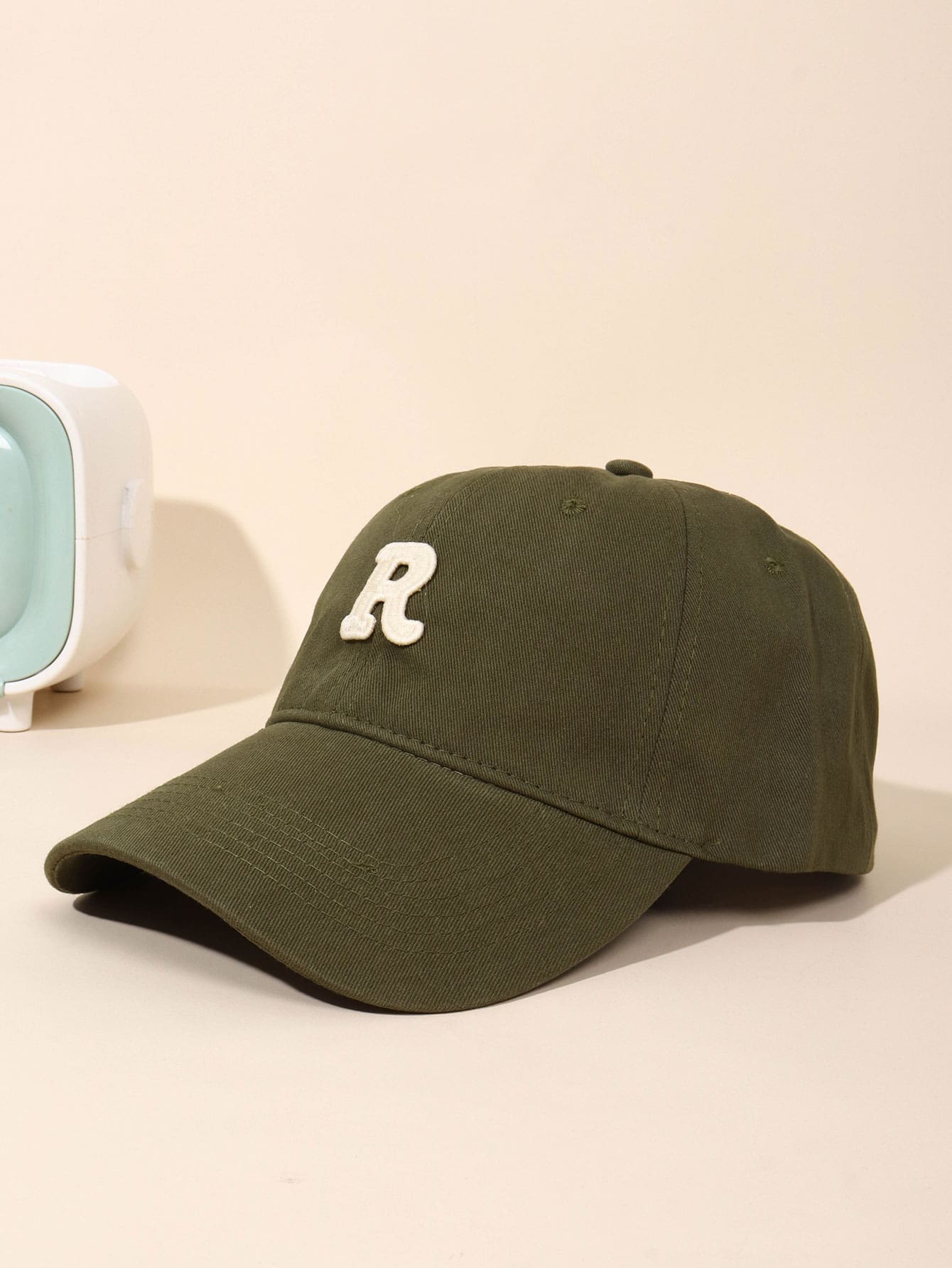 1 pieza ejército verde casual exterior Gorra con alfabeto con bordado , Gorra de béisbol - Verde militar - Ver 1
